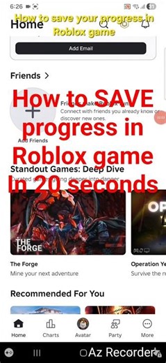 How to save your progress in Roblox game in 20 seconds. #robloxmobile #roblox