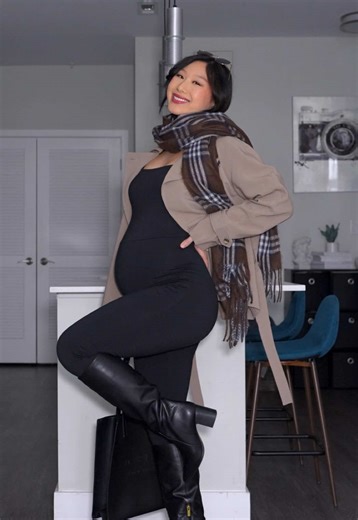 Jumpsuits = pregnancy must-have 🤌 Follow for more bump-friendly outfit ideas 💡 Outfit on my @LTK 🔗 Jumpsuit: @Old Navy Jacket: @Oak and Fort Boots: @Vince Camuto Tote: @Ted Baker Scarf Earrings: @Primark Sunglasses: @Corlin Perfume: @Henry Rose #bumpstyle #styletips #pregnantfashion #grwm #howtostyle