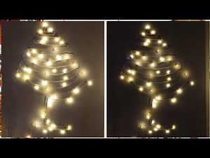 DIY Simple Christmas Tree Making With Fairy Lights || DIY Christmas Decor || Christmas Craft