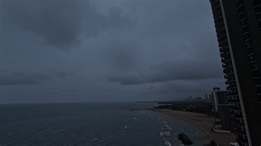 This time lapse of Wednesday's foreboding skies in Chicago captures the rainy spells which swept across the city and produced all of 0.19" of rain. (Wednesday saw a narrow 61/54 spread in temps here in Chicago but still managed to finish 4-deg above normal maintaining the month's abnormally warm status to date: 7.4-deg above normal. Oct 1-15 ranks the 7th warmest such period of the past 154 years). Despite rains yesterday and in the past week, including some 2" tallies last week in parts of the 