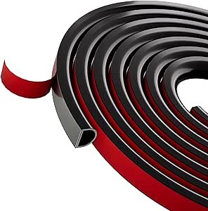 Weather Stripping Door Seal Strip for Frame,Window Insulation Soundproofing Strip for Winter,Door Draft Stopper for Side of Front Exterior Door Gap Filler,Weatherstripping(S-Black,39FT)