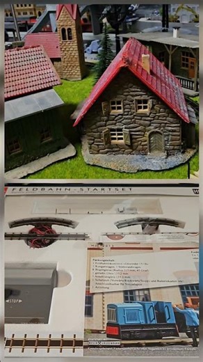 Busch Feldbahn H0 fährt durchs Diorama 🚂 #modelleisenbahn #h0 #diorama #shorts