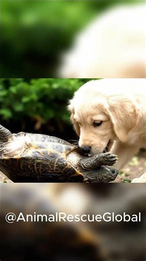 Puppy Saves Turtle #animals #wildlife #rescue #saveanimals