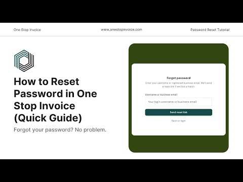 How to Reset Password in One Stop Invoice (Quick Guide)