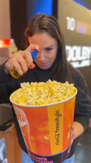 HellthyJunkFood on Instagram: "Movie Theater Life Hack TESTED for best popcorn experience 🍿✨ #lifehack #movies #foodhack"