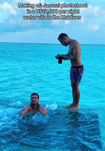 Jacuzzi Photoshoot in Maldives Luxury Water Villa