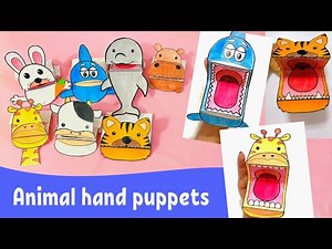 How to make Animal hand puppets using paper | Printable animal puppets | DIY hand puppets for kids