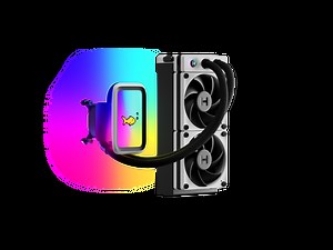 HYTE THICC Q60 - 240mm AIO CPU Liquid Cooler With 5" Ultraslim IPS Display - Powered By Nexus Link - White/Black - Newegg.com