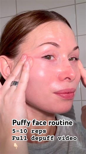 Puffy face slimming lymphatic drainage massage technique