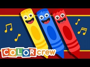 Color Songs - Yellow - Blue - Red | Toddler Learning Video | Drawing & Coloring Pages w Color Crew