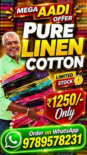 🔥 Linen Cotton Lovers Miss பண்ணாதீங்க! 😍 Pure Original High Quality Sarees #shorts