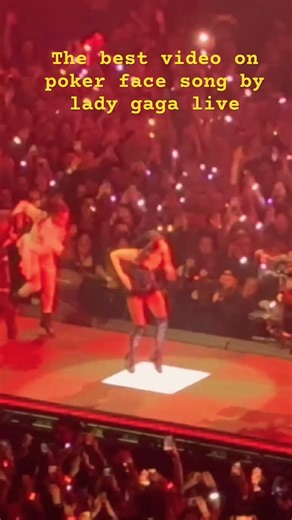 Lady Gaga perform dance during poker face, shouting jump in Paris show