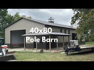 Touring a 40x80 16’ post frame shop with taupe ceiling: Inside look with R19 sidewall insulation