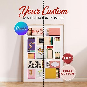 Blank Matchbook Template, Custom Photo Print, Custom Matchbook Print, Custom Picture Gift, Personalized Print, DIY Matchbook, Edit on Canva - Etsy