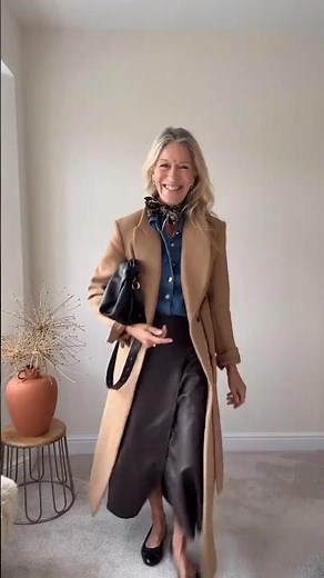 The Perfect Equation: Denim + Leather + Camel 🍂 #ootd #fashiontrends #outfitideas #denimstyle