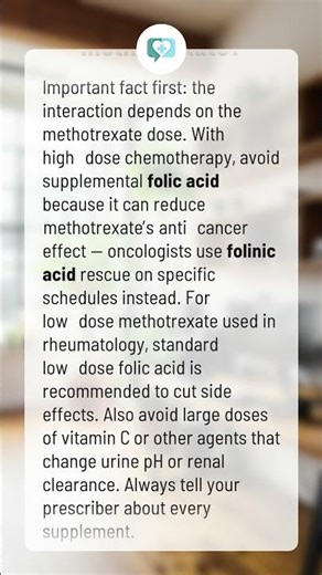 What vitamins should you not take with methotrexate?
