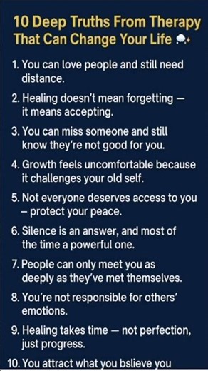 10 Deep Truths From Therapy That Can Change Your Life Forever 💭✨