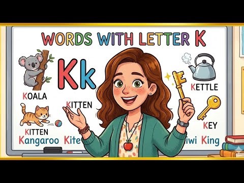 K is for Kangaroo! 🦘 Fun & Easy Words That Start with K | Happy Kids Learning TV #letterK
