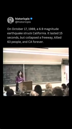 📸 HistoricPix 📸 on Instagram: "On October 17, 1989, a 6.9 magnitude earthquake struck California just before Game 3 of the World Series. It only lasted 15 seconds, but it collapsed a freeway, killed 63 people, and changed the Bay Area forever."