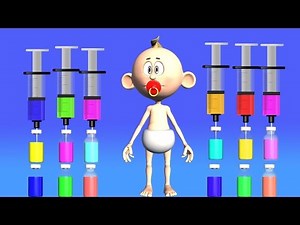 Learn Colors with Baby Bottom Injection - colors Learn with kids colouring Nurseryrhymes
