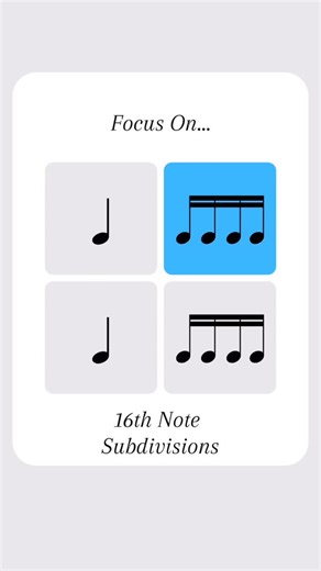Mr. Jordan on Instagram: "Get your timing razor-sharp with this Sixteenth Note Subdivision Practice challenge! 🧠🎵 Follow along with the beat as we break each quarter note into four even sixteenth notes and more. Keep your subdivisions locked in — 1 e & a 2 e & a 3 e & a 4 e & a. Perfect for improving your rhythmic precision, strumming accuracy, and internal pulse. Grab your instrument, tap your foot, and lock in with the groove! #RhythmBootcamp #TrainYourMusicBrain #SixteenthNotes #MusicTheory