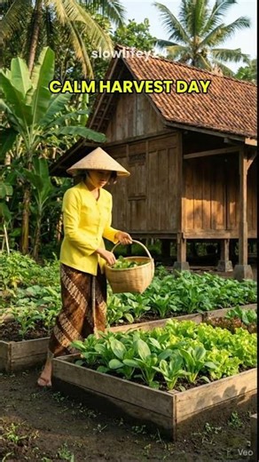 Harvesting Vegetables in a Tropical Garden | Slow Living