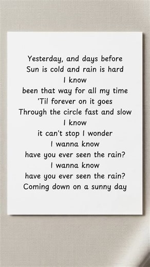 💭🎶 Learn English Phrases with “Have You Ever Seen the Rain” 🎧 #learnenglish #shorts