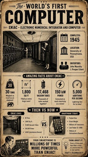 🖥️ The World’s First Computer Was Bigger Than a Room! 🤯 | ENIAC (1945)