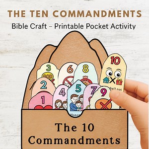 10 Commandments Pocket Craft for Kids | Bible Coloring Activity | Printable Exodus Lesson | Sunday School Bible Craft | Christian Activity - Etsy UK