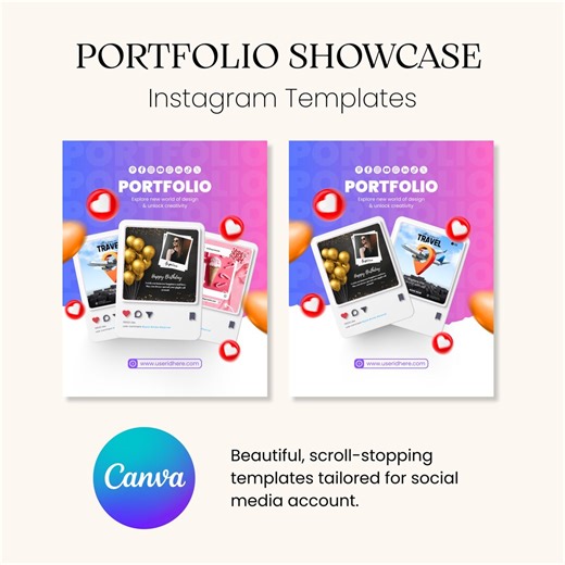 Canva Instagram Post Template | Portfolio Showcase Photo Frame | Modern Minimal Social Media Design for Creatives, Freelancers & Brands - Etsy