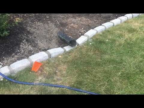 Belgian block garden edging