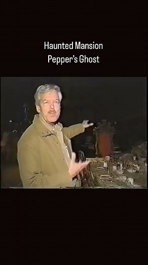Disney History on Instagram: "Here’s a fun clip of Imagineer Tony Baxter discussing the practical effect used to create the ghosts in the Haunted Mansion’s ballroom scene. If you look closely you can see the animatronics behind him. #disneyland #disneyworld #disneyhistory #disneysecrets #disneymagic #hauntedmansion #themeparks #disneyhauntedmansion #imagineering"
