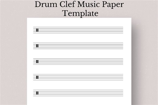 Printable Blank Drum Clef Sheet Music (PDF File) - Etsy UK