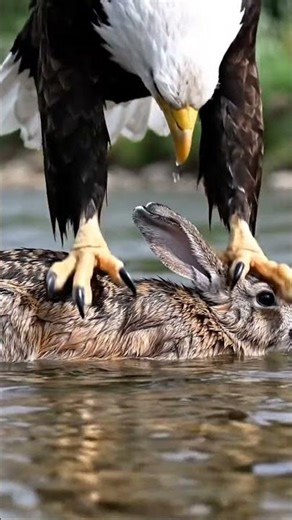 Eagle vs Wild Rabbit: Dramatic Hunting Scene Captured in Nature