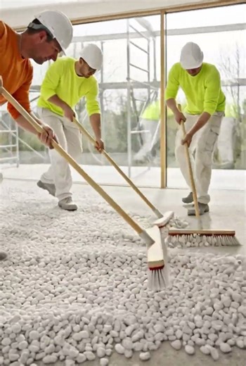 Pebble Epoxy Floor Installation🛏️#epoxyfloors