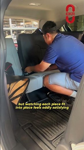 EKR Custom Black with Red Trim Seat Cover for Toyota Sienna installation