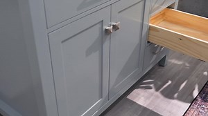 ARIEL Bristol 42 in. Freestanding Bathroom Vanity Cabinet without Top in Gray (Assembled) H042S-L-BC-GRY