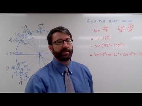 Find the exact value of sin 11π/12.