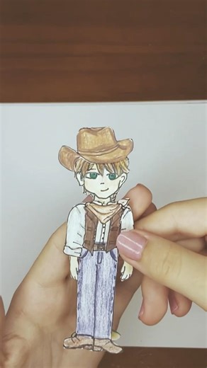 José o nosso Cowboy 🤠 #bonecadepapel #craft #desenho