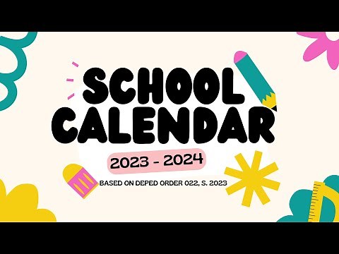 DepEd School Calendar & Activities 2023 - 2024