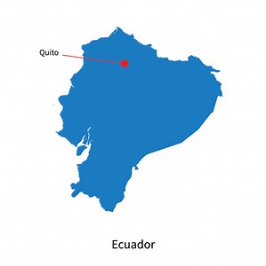Detaillierte Vektor-Karte von Ecuador und der Hauptstadt Quito