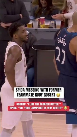 Rudy Gobert chats with former teammate Donovan Mitchell about his shooting preferences 😭