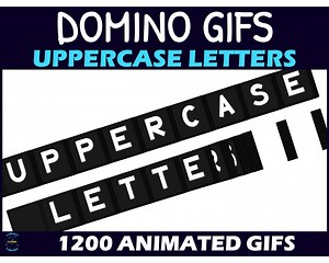 Domino Gifs Animated Dominoes Clipart Black With White Uppercase Letters - Etsy UK