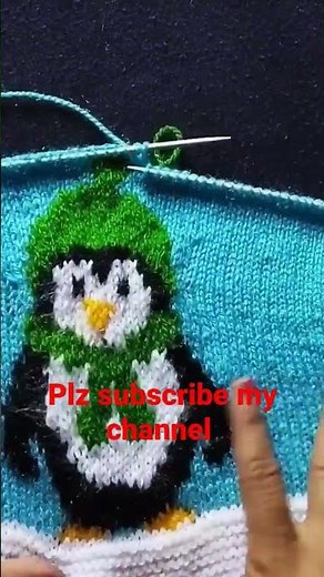 baby penguin graph knitting in baby sweater