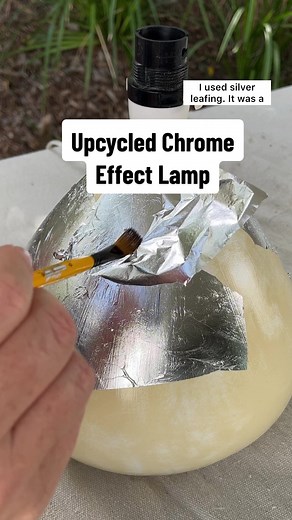 Upcycled Chrome Effect Lamp Tutorial | DIY Upcycled Lampshade with Silver Leaf