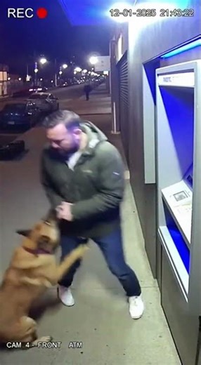 Dog Protects Owner at ATM from Robber — CCTV Footage📷