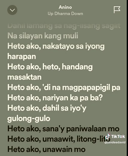 Anino - Up Dharma Down Lyrics