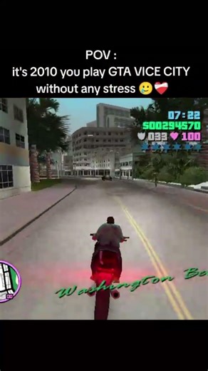 POV: It’s 2010… Playing GTA Vice City Without Any Stress 😌🎮