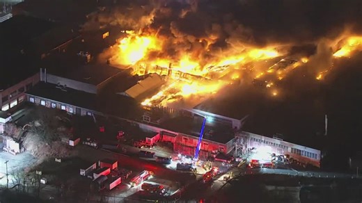 Crews battling massive fire at Pennsylvania industrial plant