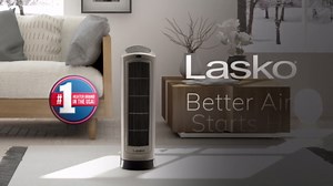 Lasko 23" 1500W Oscillating Ceramic Space Heater with Timer, Remote, Silver, 755320